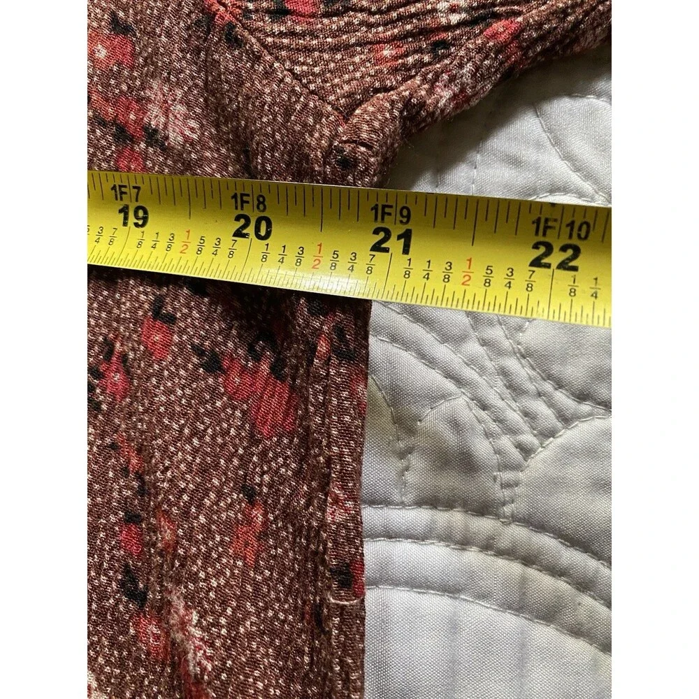 Knox Rose Women’s Burgundy Peasant Long Sleeve Boho Blouse L G48 - Picture 5 of 7
